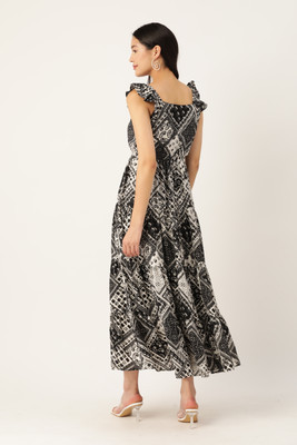 Dressberry Women A-line Black Maxi/Full Length Dress