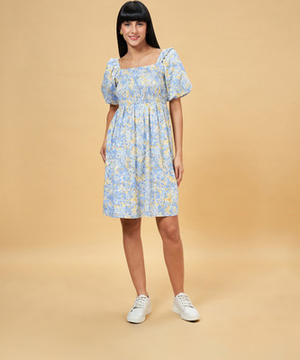 Honey By Pantaloons Women Fit and Flare Pink Below Knee Dress