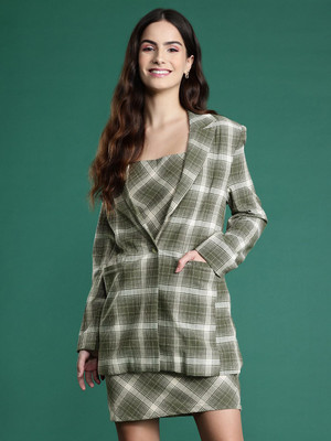 Dressberry Women A-line Green Above Knee/Mid Thigh Length Dress