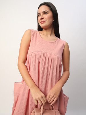 R&B Women A-line Pink Maxi/Full Length Dress