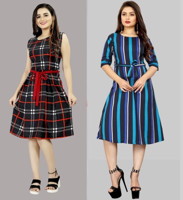 maruti fab Women Fit and Flare Multicolor Dress