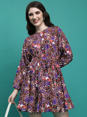KETCH Women A-line Multicolor Above Knee/Mid Thigh Length Dress
