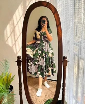 RAJASTHANIARTSS Women Maxi Green Full Length Dress
