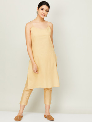 Melange by Lifestyle Women A-line Beige Midi/Calf Length Dress