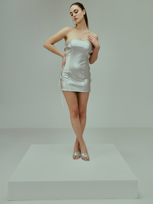 TANDUL Women Bodycon Silver Above Knee/Mid Thigh Length Dress