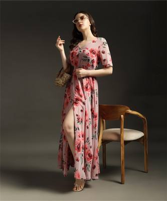 Emeros Women Maxi Pink Full Length Dress