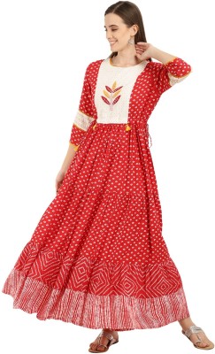 V-MART Women Fit and Flare Red, Red Dress