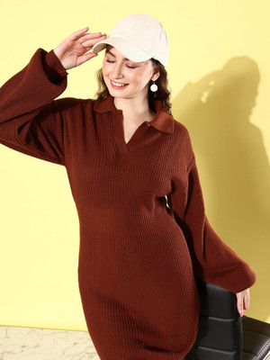 Roadster Women A-line Maroon Mini/Short Dress