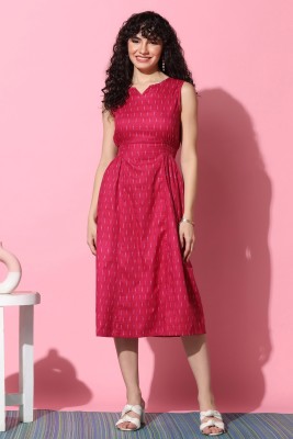 Mirrow Trade Women A-line Pink Dress