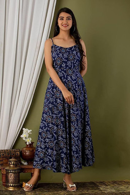 GULABI NAGRI Women A-line Multicolor Maxi/Full Length Dress