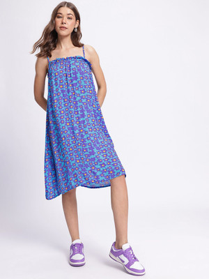 Dressberry Women A-line Blue Knee Length Dress