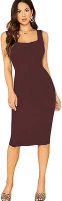 A S fashion Women Bodycon Multicolor Midi/Calf Length Dress