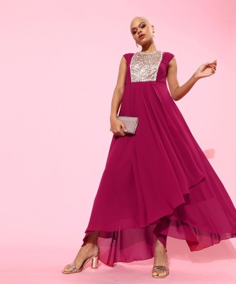 Miss Chase Women Gown Pink Dress