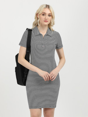 TOMMY HILFIGER Women Bodycon Blue Above Knee/Mid Thigh Length Dress