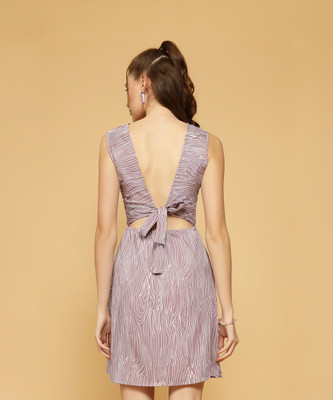 Oomph! Women Sheath Purple Above Knee/Mid Thigh Length Dress