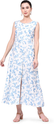 Divinelove Women A-line White Below Knee Dress