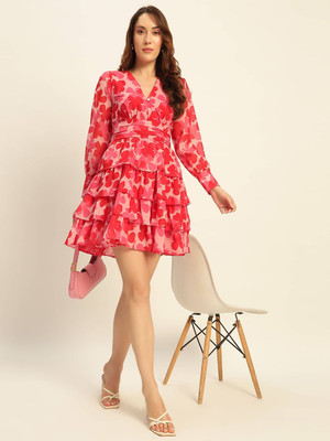 Mast & Harbour Women A-line Red Mini/Short Dress