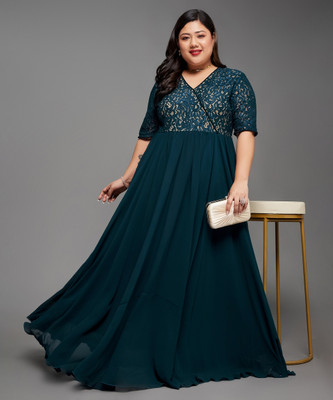 Miss Chase Women Maxi Green Full Length Dress