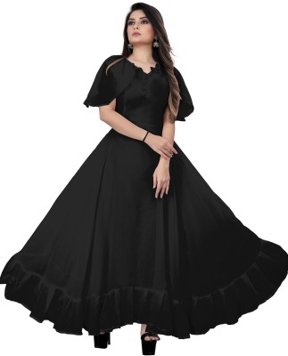 ARYANE1604 Women Maxi Black Dress