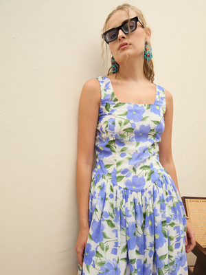 SASSAFRAS Women A-line Blue Mini/Short Dress