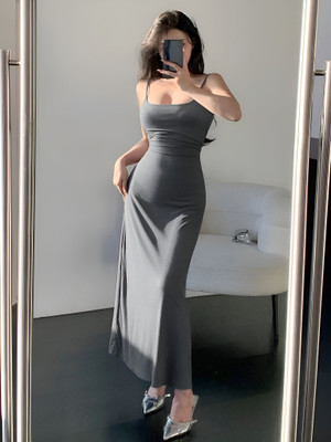 FabVerse Women Bodycon Grey Maxi/Full Length Dress