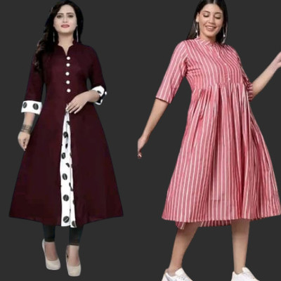 Suhani Fashionqq Women A-line Red, Pink Maxi/Full Length Dress