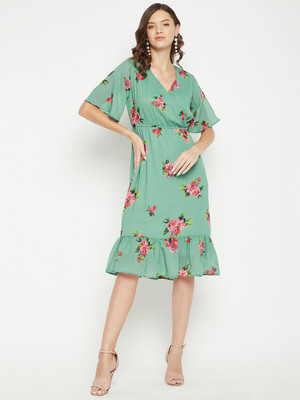 Color Cocktail Women A-line Green Knee Length Dress