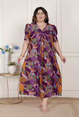 Doriyaan Women A-line Purple Maxi/Full Length Dress