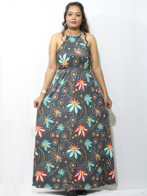 Finian Women Fit and Flare Multicolor Maxi/Full Length Dress