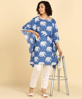 maaesa Printed Crepe Women Kaftan