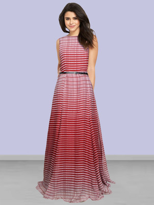 NAVYANKAA Flared/A-line Gown(Maroon)
