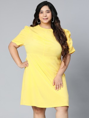 OXOLLOXO Women A-line Yellow Dress