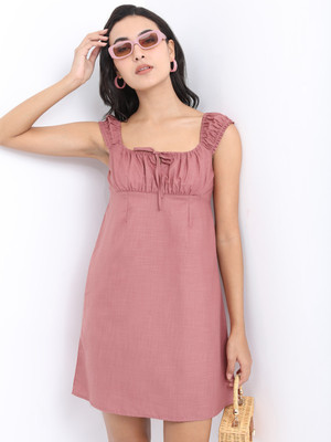 Tokyo Talkies Women Bodycon Pink Above Knee/Mid Thigh Length Dress