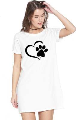 HouseOfCommon Women T Shirt White Above Knee/Mid Thigh Length Dress