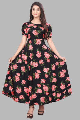 Sifoz Women A-line Multicolor Maxi/Full Length Dress