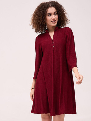 Dressberry Women A-line Purple Knee Length Dress