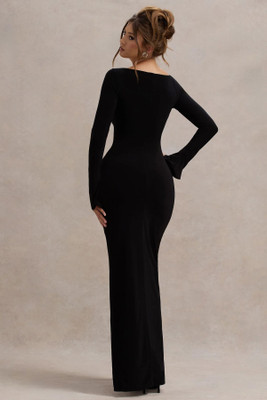 WANQUILA Women Gown Black Maxi/Full Length Dress
