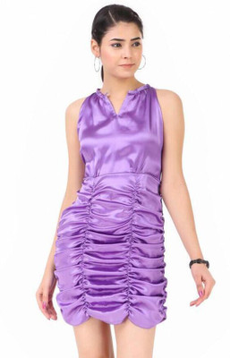 Trymisfit Women A-line Purple Mini/Short Dress