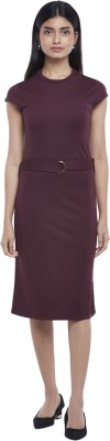 Annabelle by Pantaloons Women Shift Purple Dress