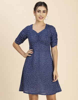 moomaya Women A-line Blue Dress