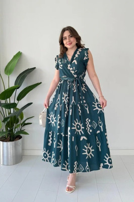 mituskurtibazar Women Maxi Green Full Length Dress