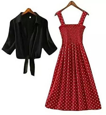 Nature Craft Women A-line Red Maxi/Full Length Dress