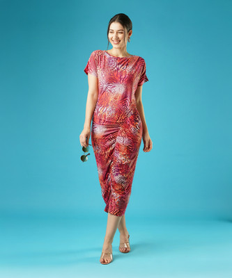 Globus Women Sheath Multicolor Midi/Calf Length Dress