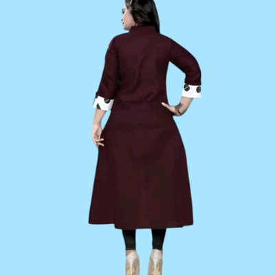 Suhani Creationnm Women Embroidered A-line Kurta(Red, Pink)