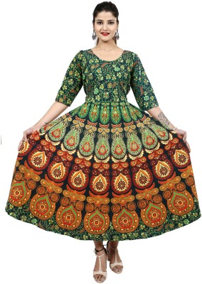 Jaipur Skirt Women Gown Multicolor Dress