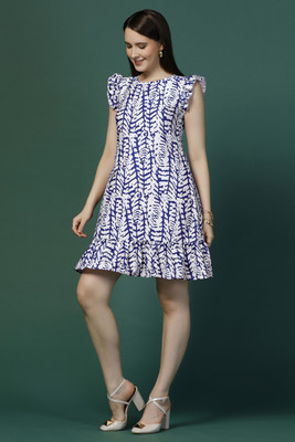 Moda Rapido Women A-line Dark Blue Above Knee/Mid Thigh Length Dress