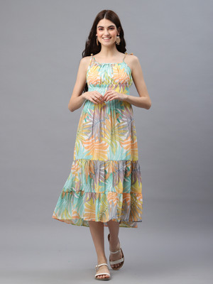 Dressberry Women A-line Blue Below Knee Dress