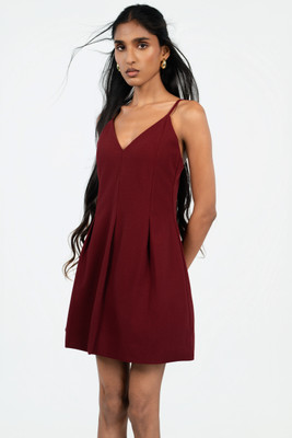 COLOR CAPITAL Women A-line Red Mini/Short Dress