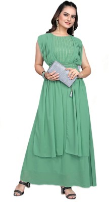 SHAHDRESS Women Gown Green Dress