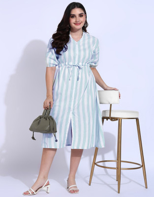 all about you Women Fit and Flare Green Midi/Calf Length Dress